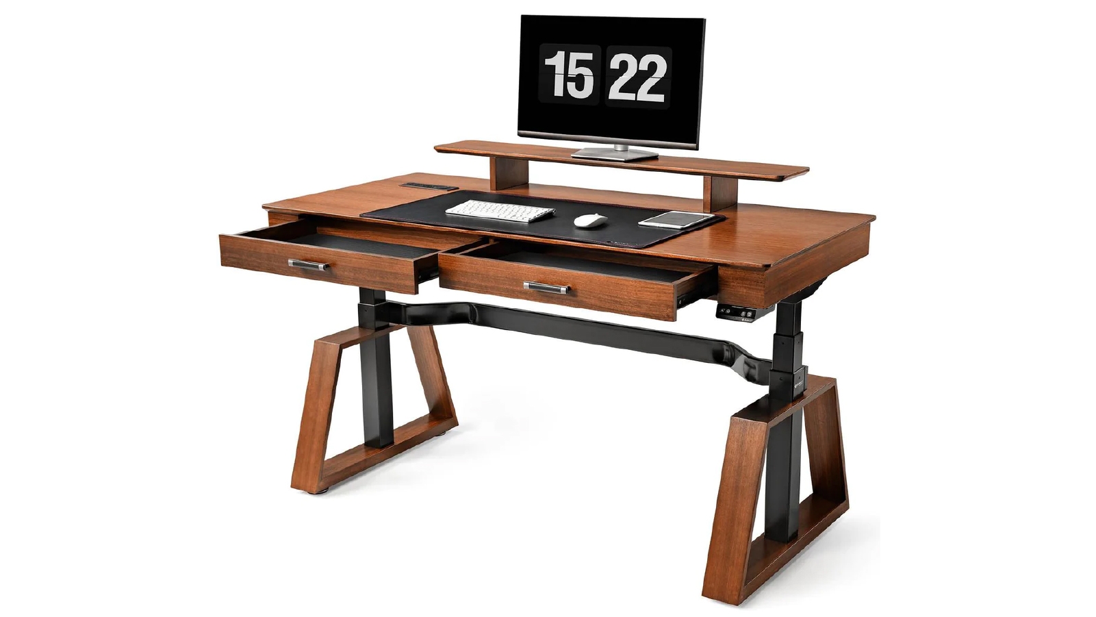 Eureka TX63 Electric Standing Desk - Walnut