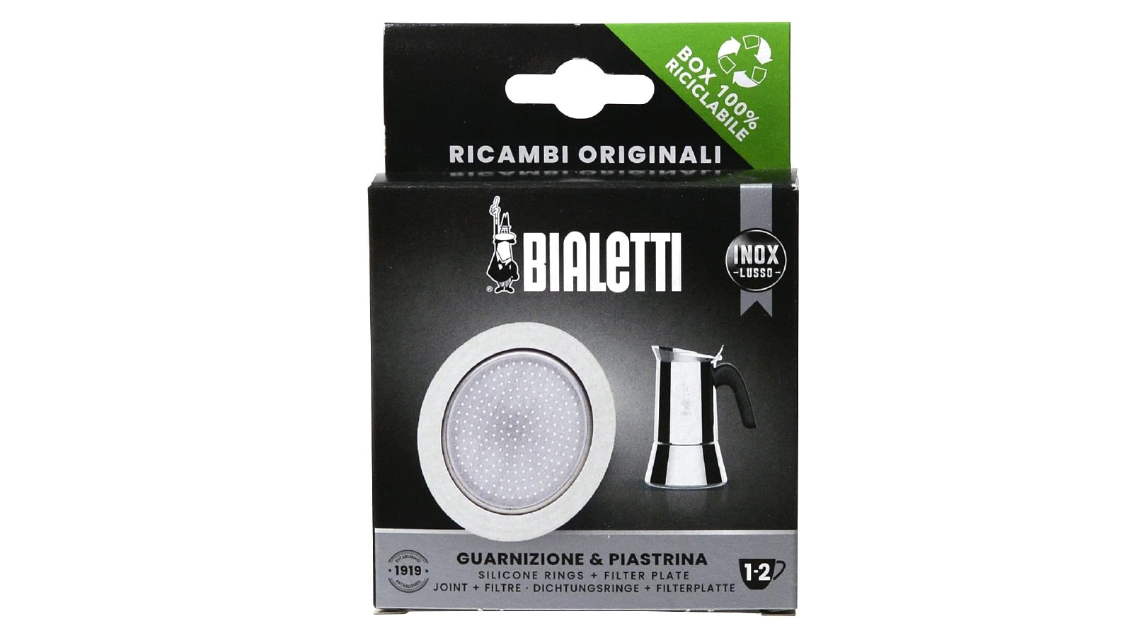 Bialetti 2 Cup Silicone Ring Gasket + Filter Plate For SS Percolator
