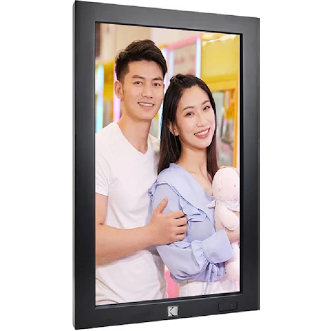 Kodak WF238V 23.8 Inch Wi-Fi Enabled Wall Photo Frame with 32GB Internal Memory and Motion Sensor - Black Wood