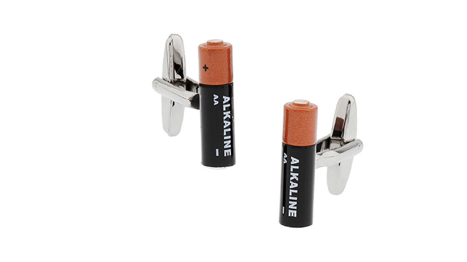 SD Man AA Battery Cufflinks - Silver/Multicolor