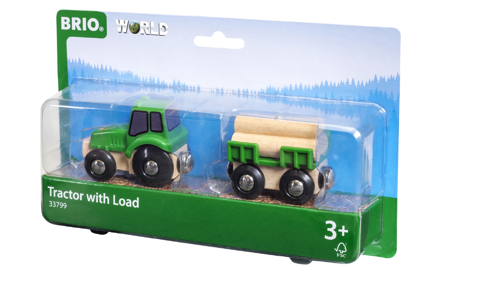 Brio 3-Piece Vehicle - Farm Tractor with Load