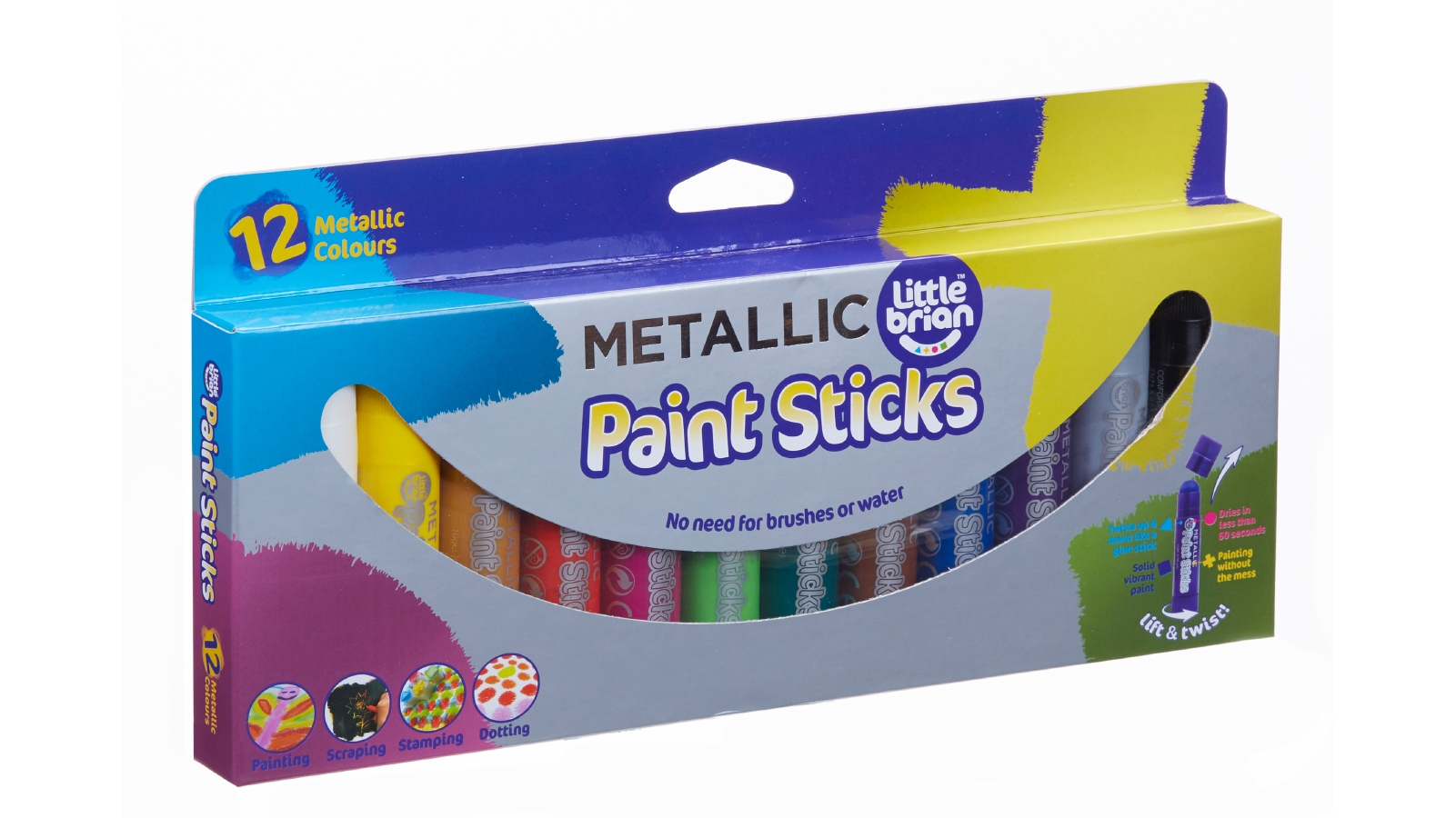Little Brian 12-Pack Paint Sticks - Metallic
