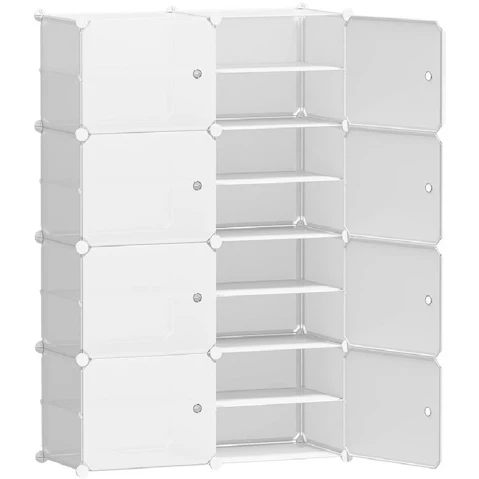 Artiss White DIY Shoe Storage Cube Box - 32 Pair