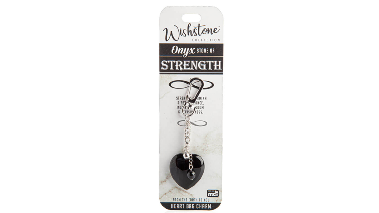 LatestBuy Wishstone Collection Onyx Heart Bag Charm