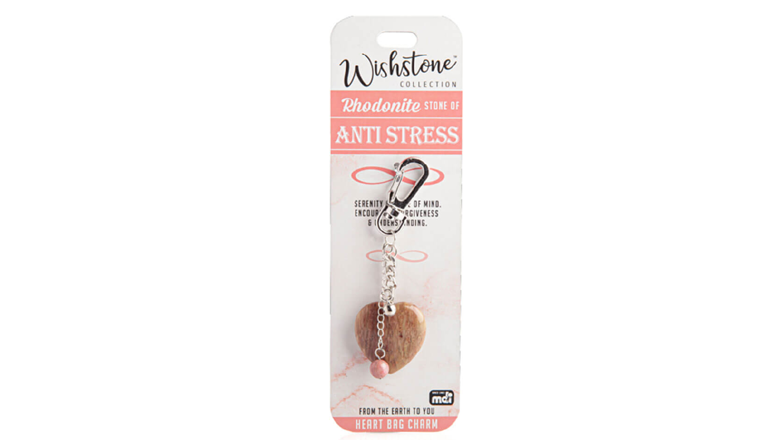 LatestBuy Wishstone Collection Rhodonite Heart Bag Charm