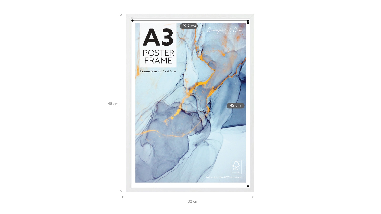 Cooper and Co. Set of 2 A3 Poster Photo Frames White Harvey Norman