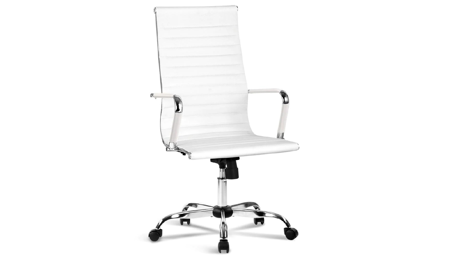 Artiss PU Leather High Back Conference Computer Office Chair with Wheels - White