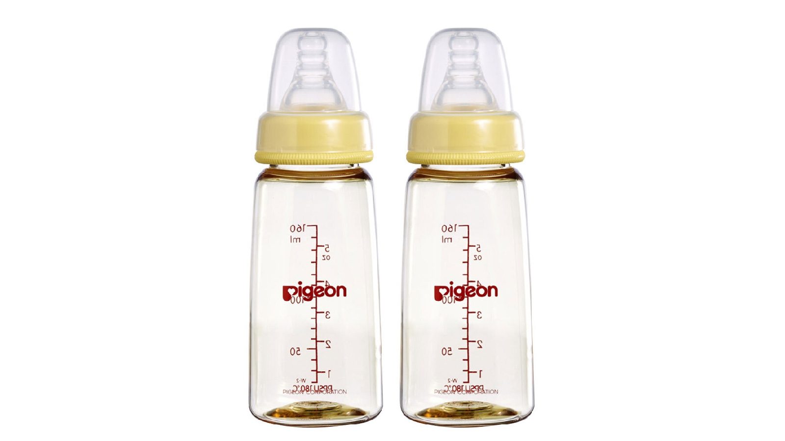 Pigeon 2 Packs Flexible 160ml S Round Hole PPSU Nursing Feeding Bottle for Child 0 Months+