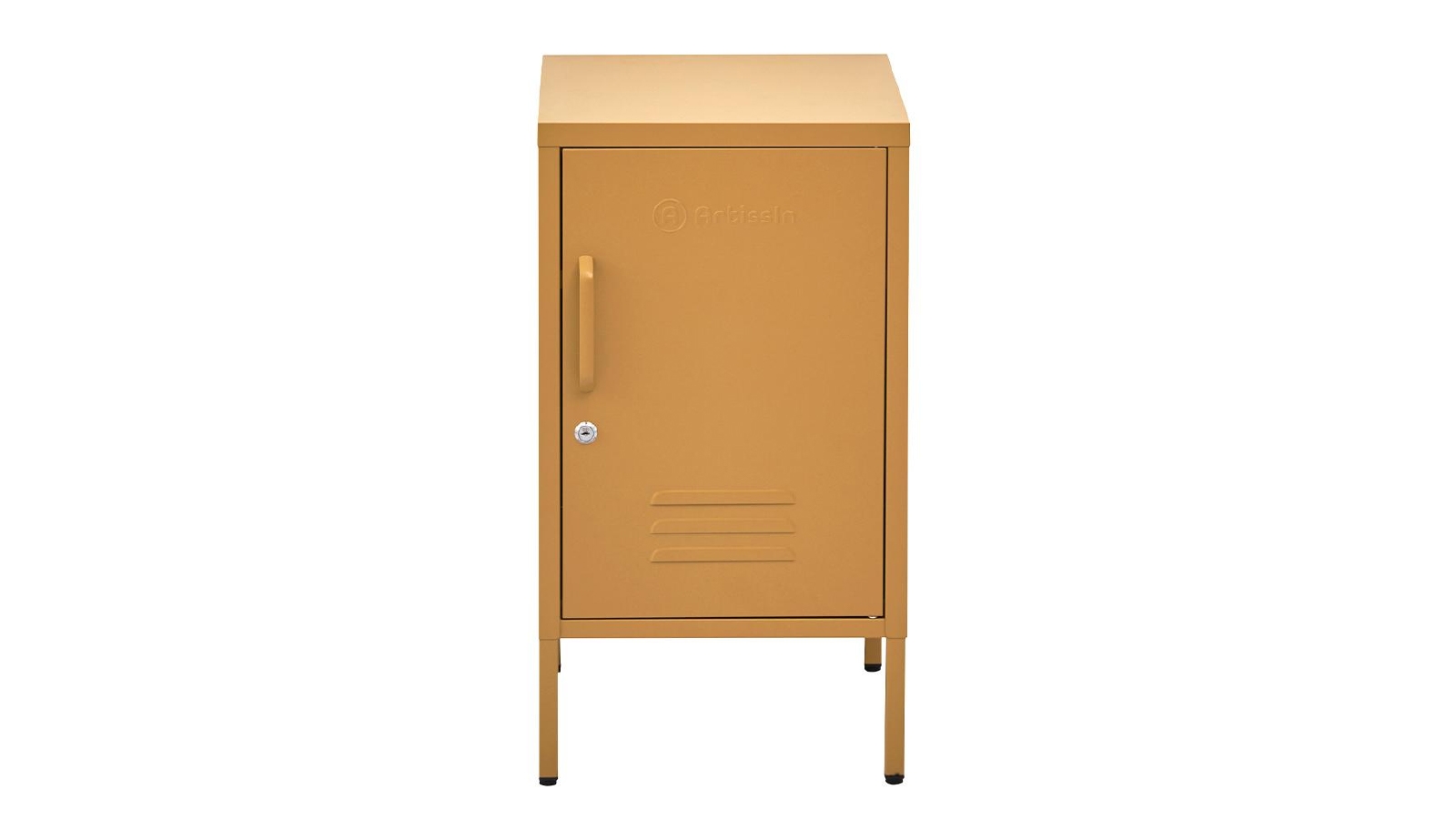 Artiss Bedside Table Metal Cabinet - Yellow