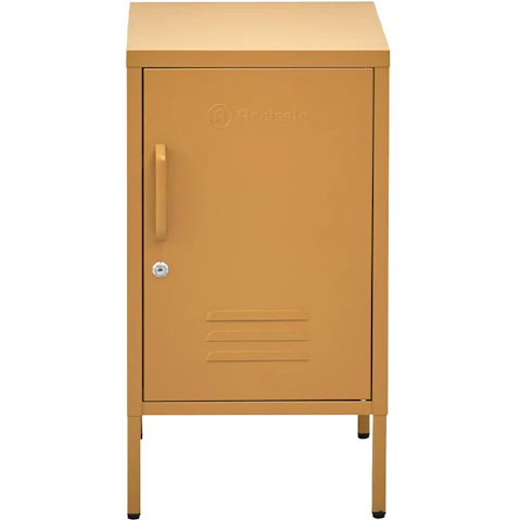 Artiss Bedside Table Metal Cabinet - Yellow