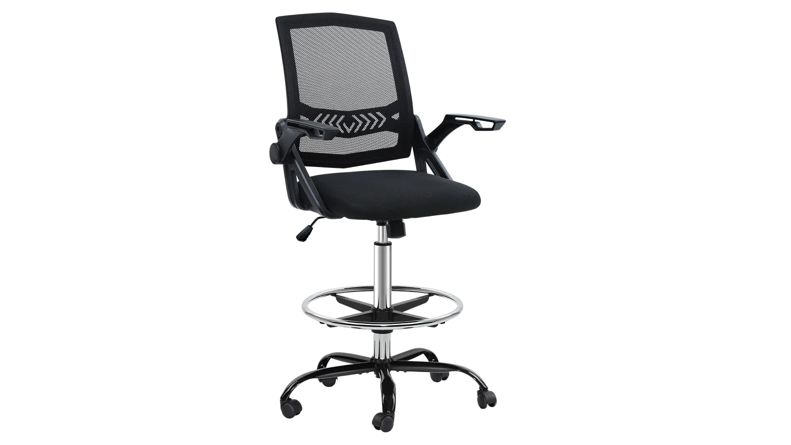 Artiss Mesh Office Chair Veer Drafting Stool with Flip Up Armrest