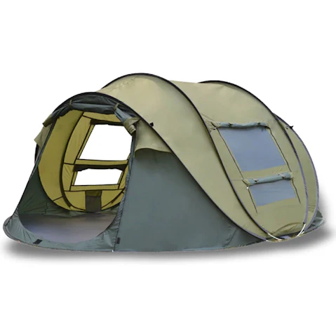 Bargene 6 Person Waterproof Pop up Instant Camping Tent - Green