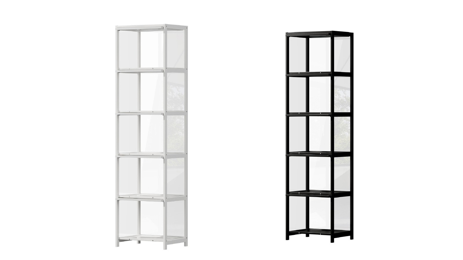 Oikiture 5 Tier Clear Shelves Bookcase Stand Rack