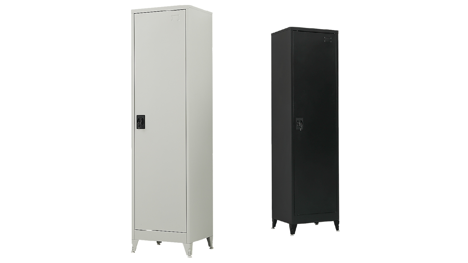 Randy and Travis Machinery Single Door Metal Tall Cabinet Shelf with legs Storage for Home Office Gym