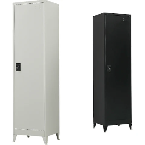 Randy and Travis Machinery Single Door Metal Tall Cabinet Shelf with legs Storage for Home Office Gym