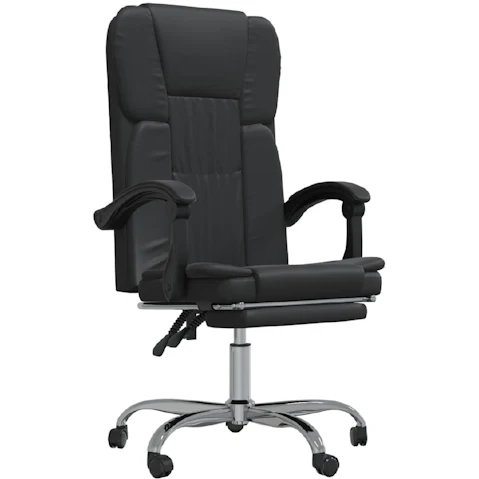 vidaXL Reclining Office Chair Black – Faux Leather