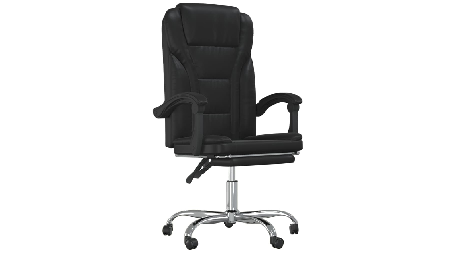 VidaXL Reclining Office Chair Faux Leather - Black