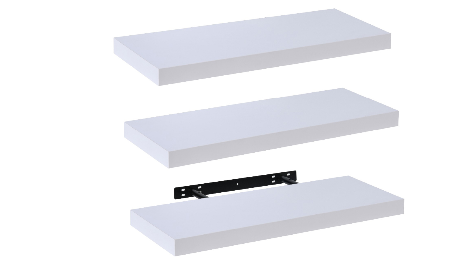 Takara 3 Set of White Seiso Floating Wall Shelves Display Rack - 60cm
