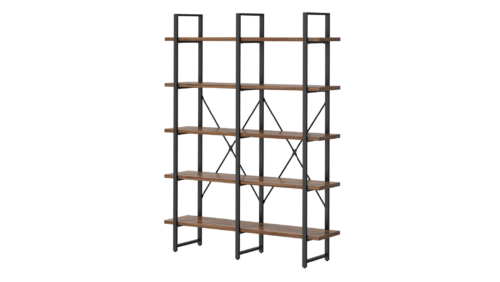 Oikiture 5 Tier Metal Display Shelf Stand Bookshelf - 1.35m