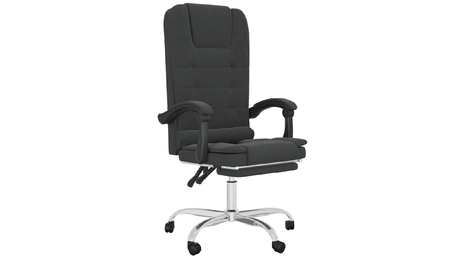 vidaXL Faux Leather Massage Reclining Office Chair - Black
