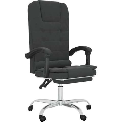 vidaXL Faux Leather Massage Reclining Office Chair - Black