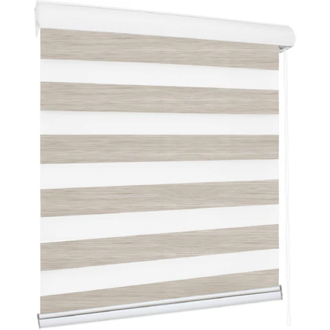 Marlow 150 x 210 Blackout Zebra Roller Blind Curtains Double Window Sunshade - White