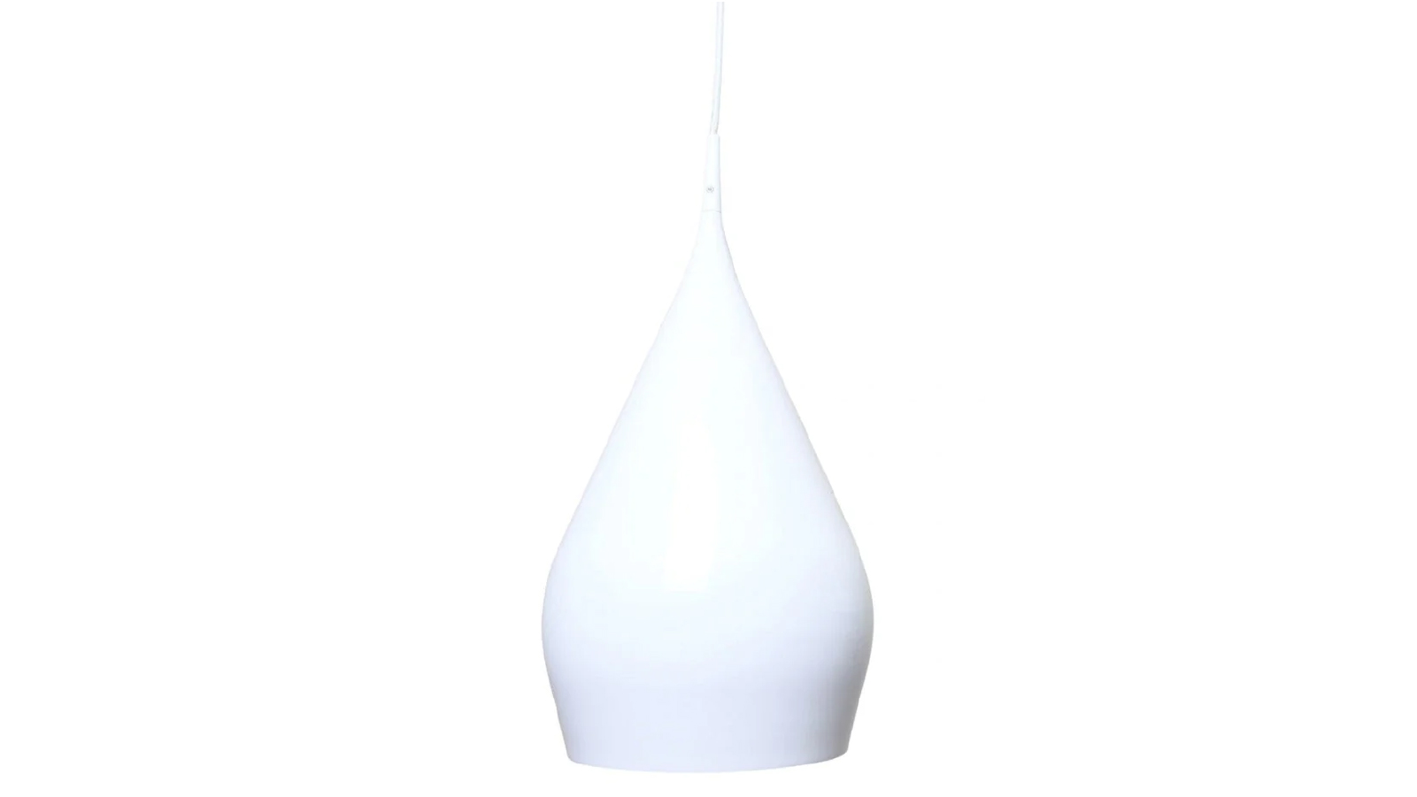 Sylvania Lighting Erissa Modern Classic Sleek Contour Wine Glass Metal Pendant Light Lamp - Glossy White