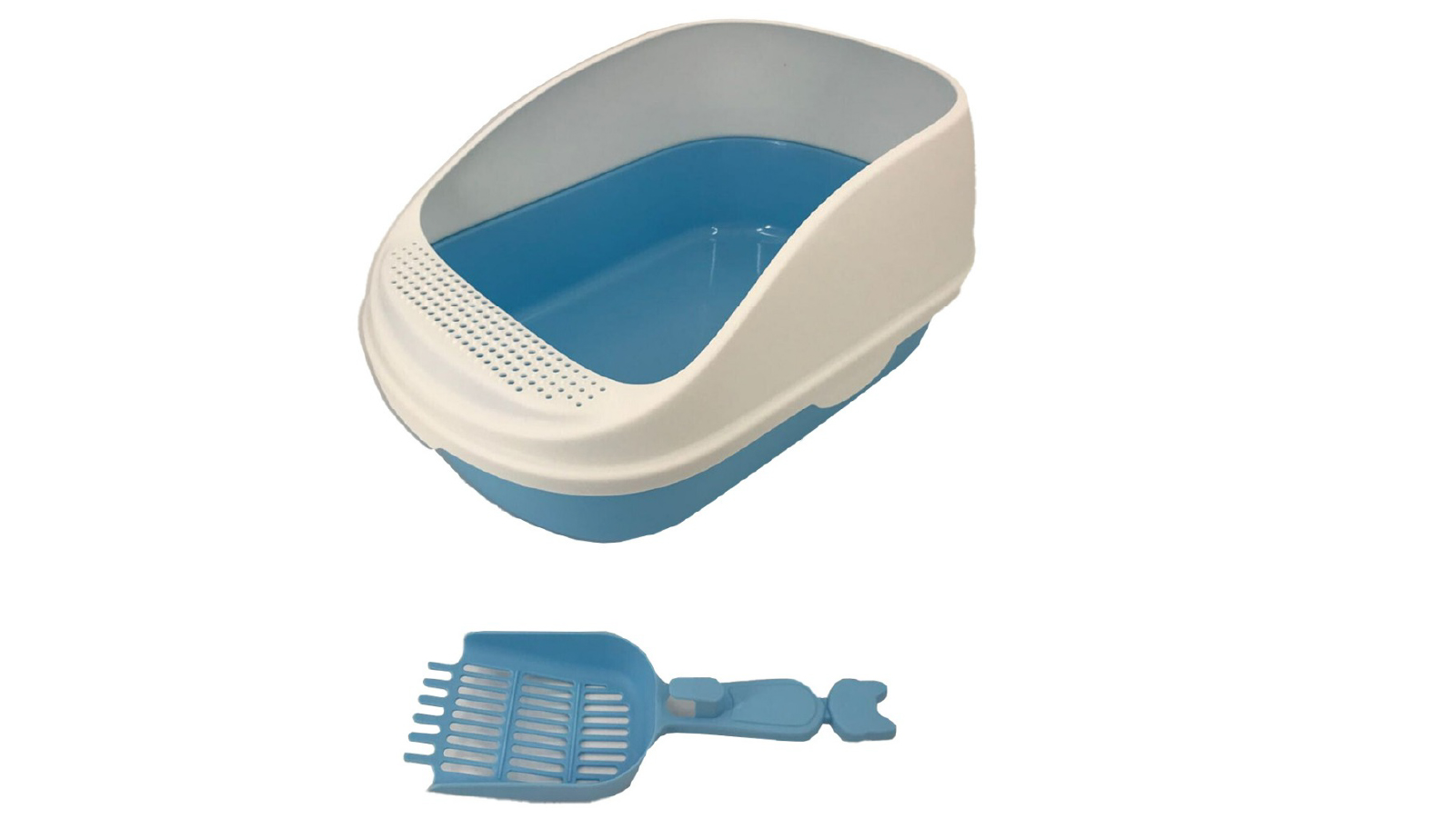 YES4PETS Large Portable Cat Toilet Litter Box Tray House with Scoop - Blue