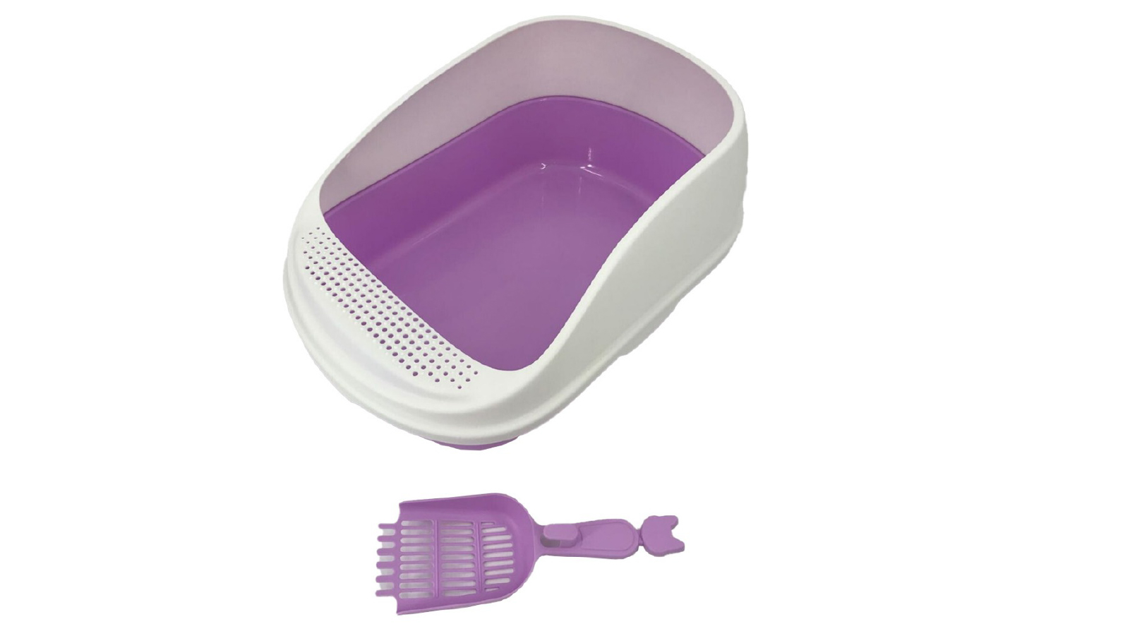 YES4PETS Large Portable Cat Toilet Litter Box Tray House with Scoop - Purple