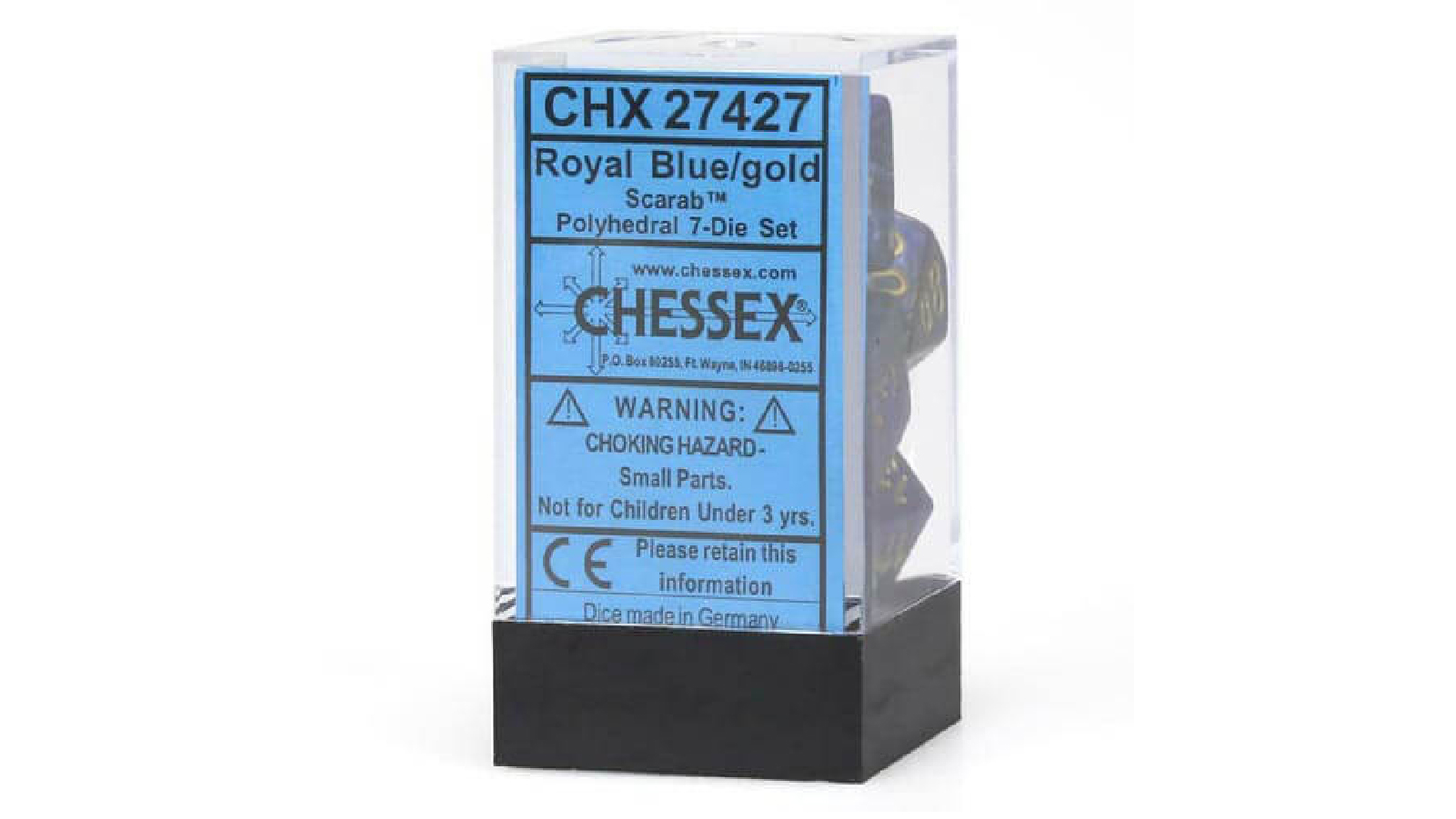 Chessex Scar Polyhedral 7-Die Set Dice - Royal Blue/Gold