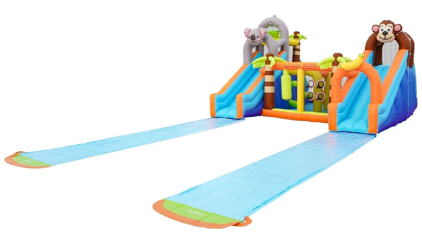 AirMyFun 12 Play Zones Inflatable Dual Water Animal Theme Jumping Castle Slide