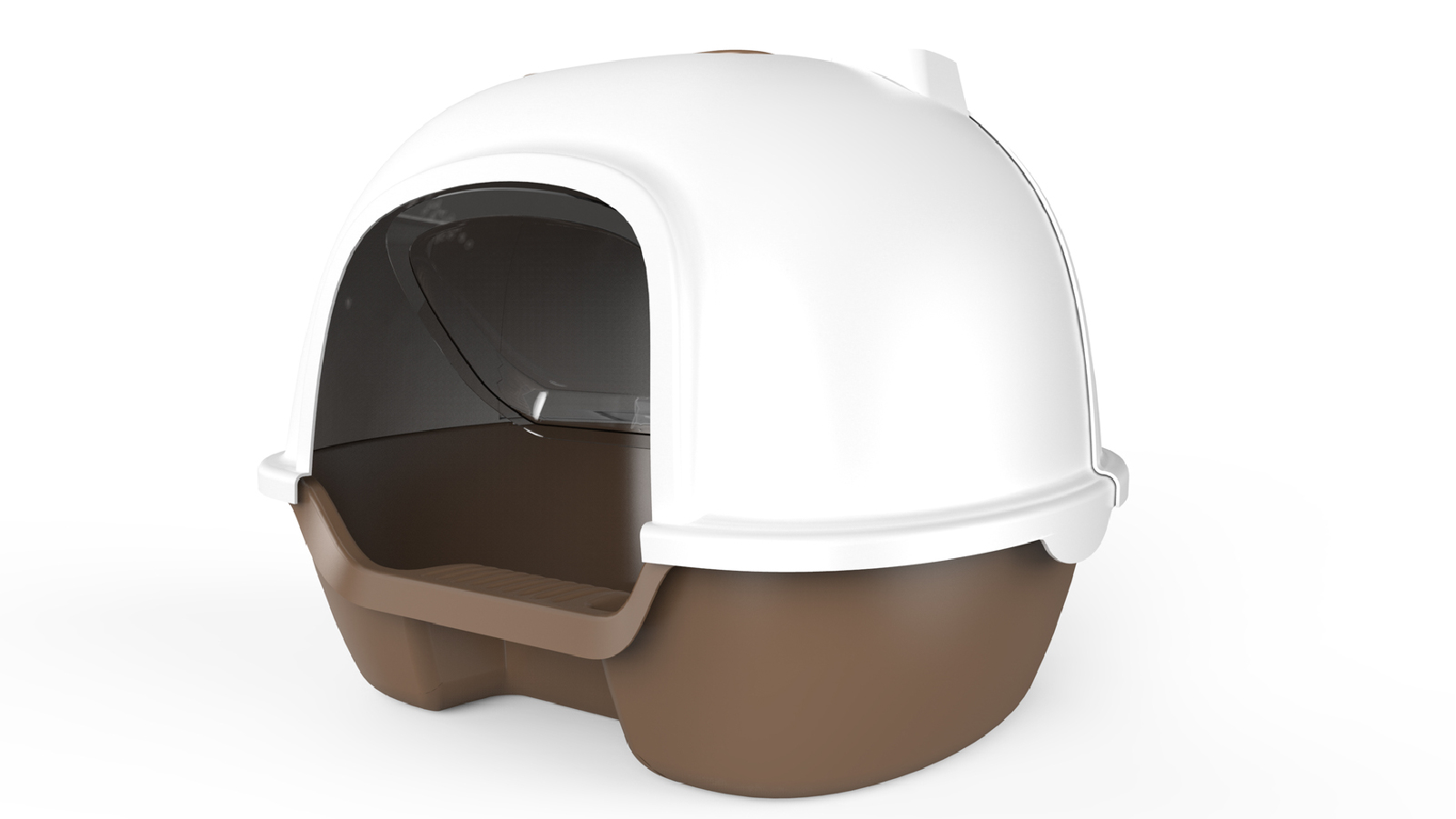 YES4PETS Cat Toilet Litter Box Portable Hooded Tray House with Handle and Scoop - Brown