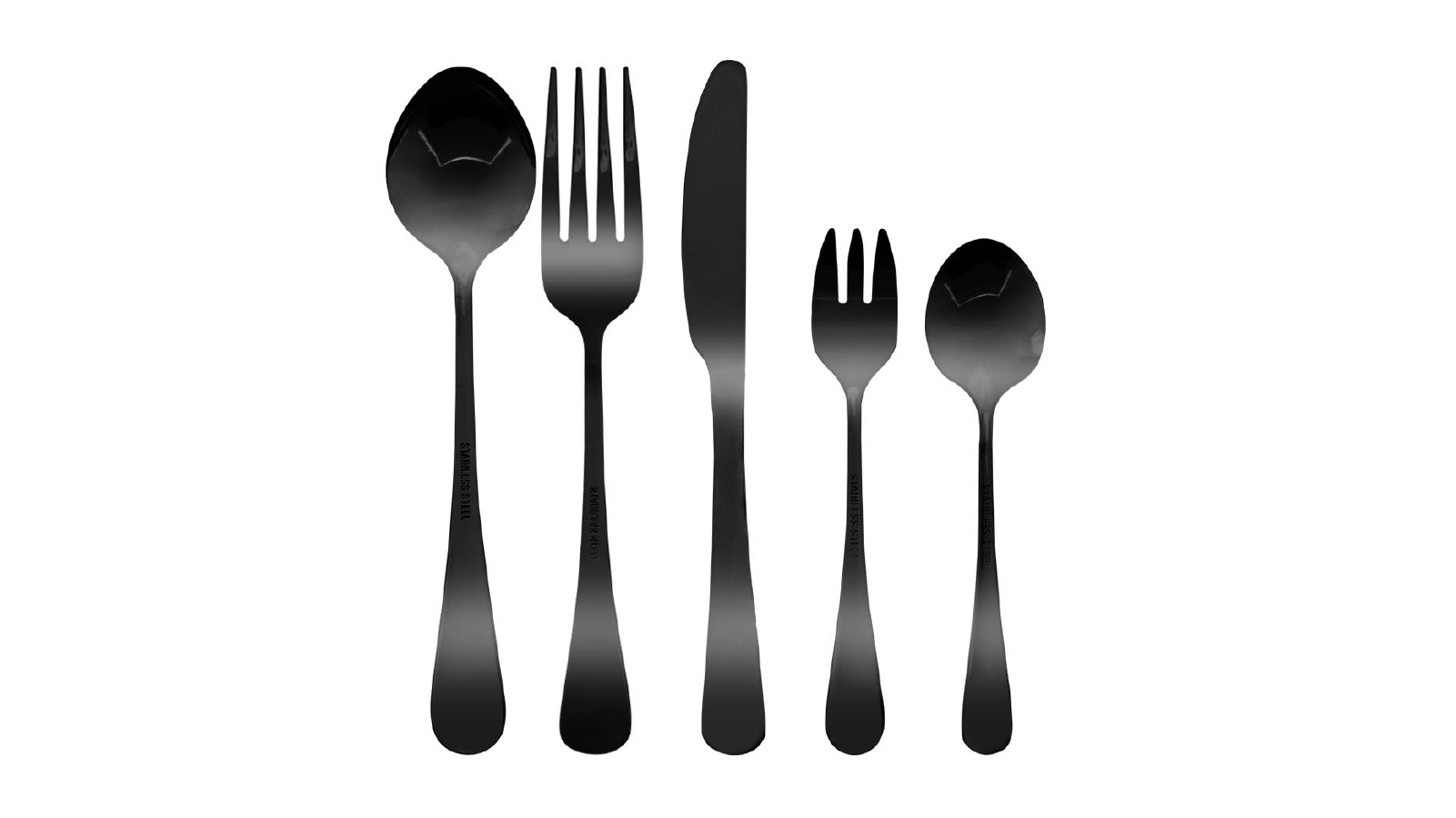 Toque 30-Piece Stainless Steel Cutlery Set Travel - Black