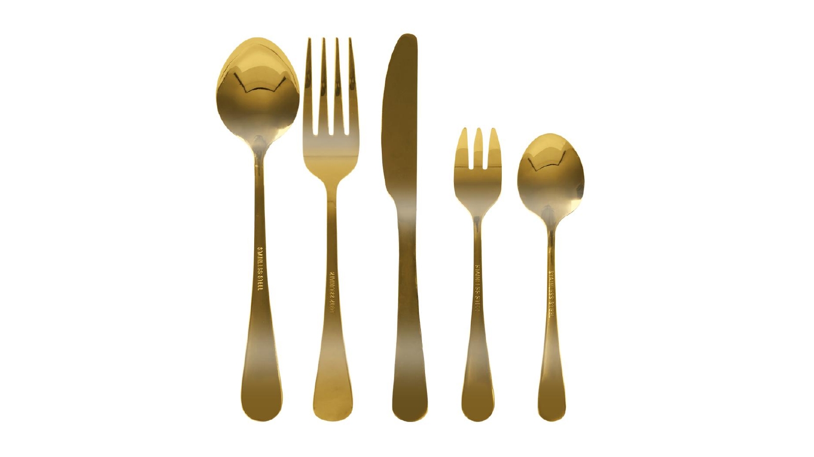 Toque 30-Piece Stainless Steel Cutlery Set Travel - Gold