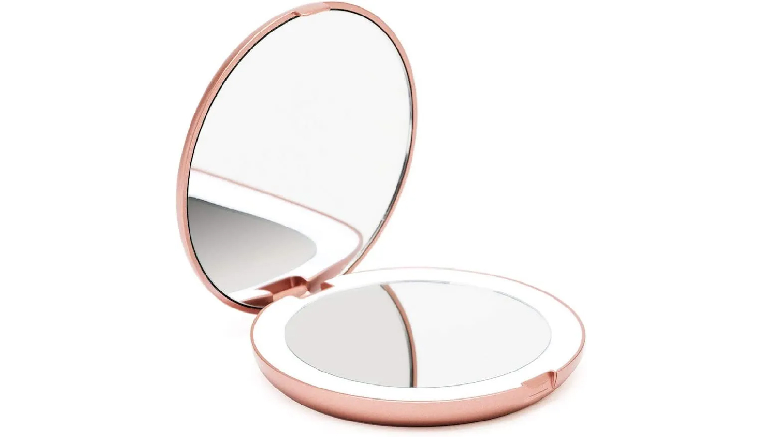 Vikus 1X/10X Magnifying LED Natural Daylight Travel Size Compact Makeup Mirror - Rose Gold