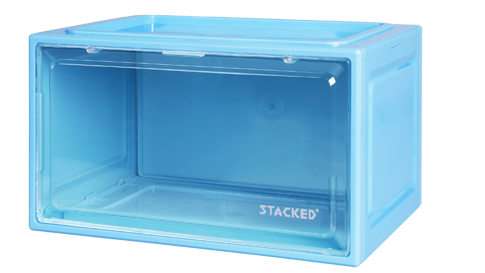 Stacked 1 Piece Storage Box Stackable in Blue Colour | Harvey Norman