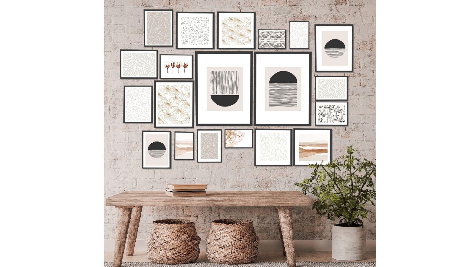 Cooper and Co. Instant Gallery Wall 20 Piece Frame Set Black Harvey Norman