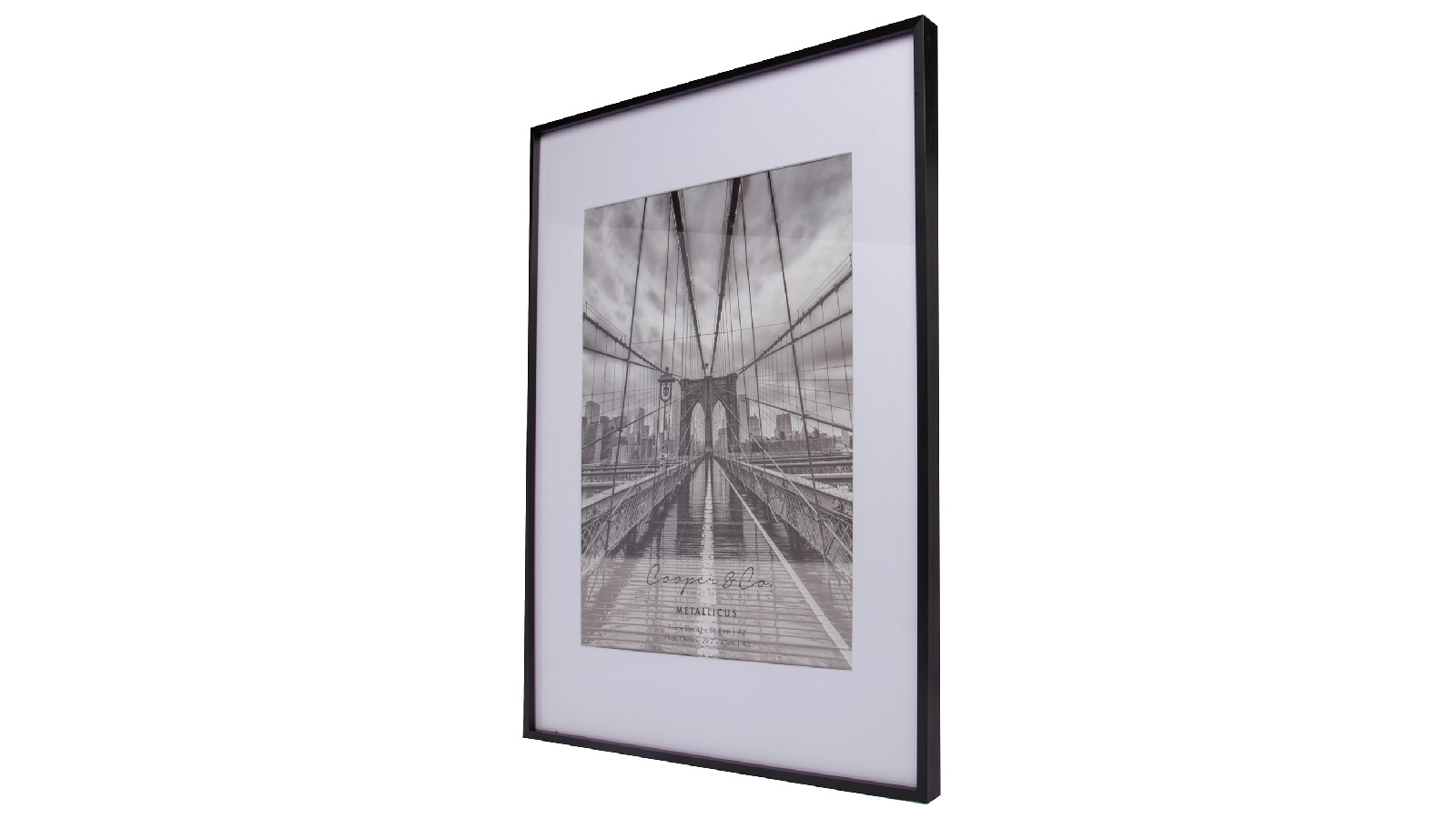 Cooper and Co. A2 Mat to A3 Black Premium Metallicus Metal Photo Frames