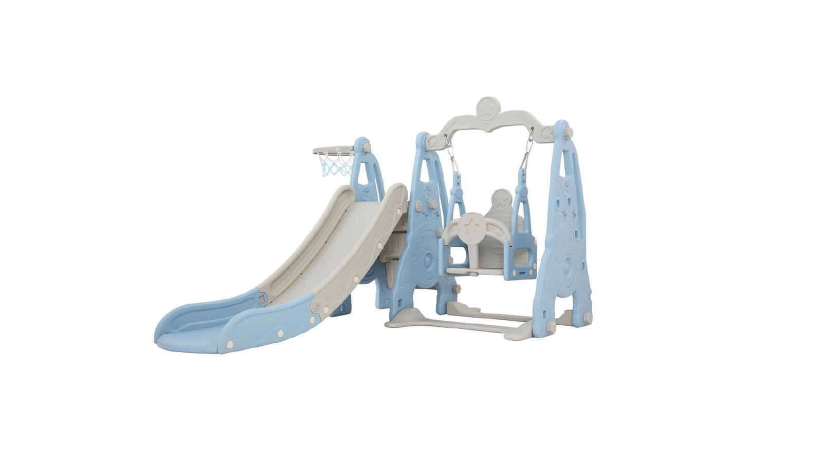 Keezi Kids Slide 170cm Extra Long Swing Basketball Hoop Toddlers PlaySet - Blue