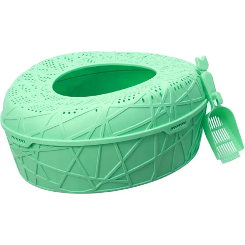 YES4PETS Extra Large Portable Cat Toilet Litter Box Tray House with Scoop - Green