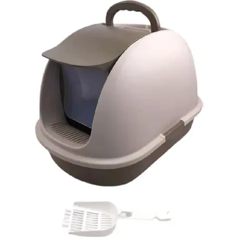 YES4PETS Extra Large Portable Hooded Cat Toilet Litter Box Tray House with Charcoal Filter and Scoop - Brown
