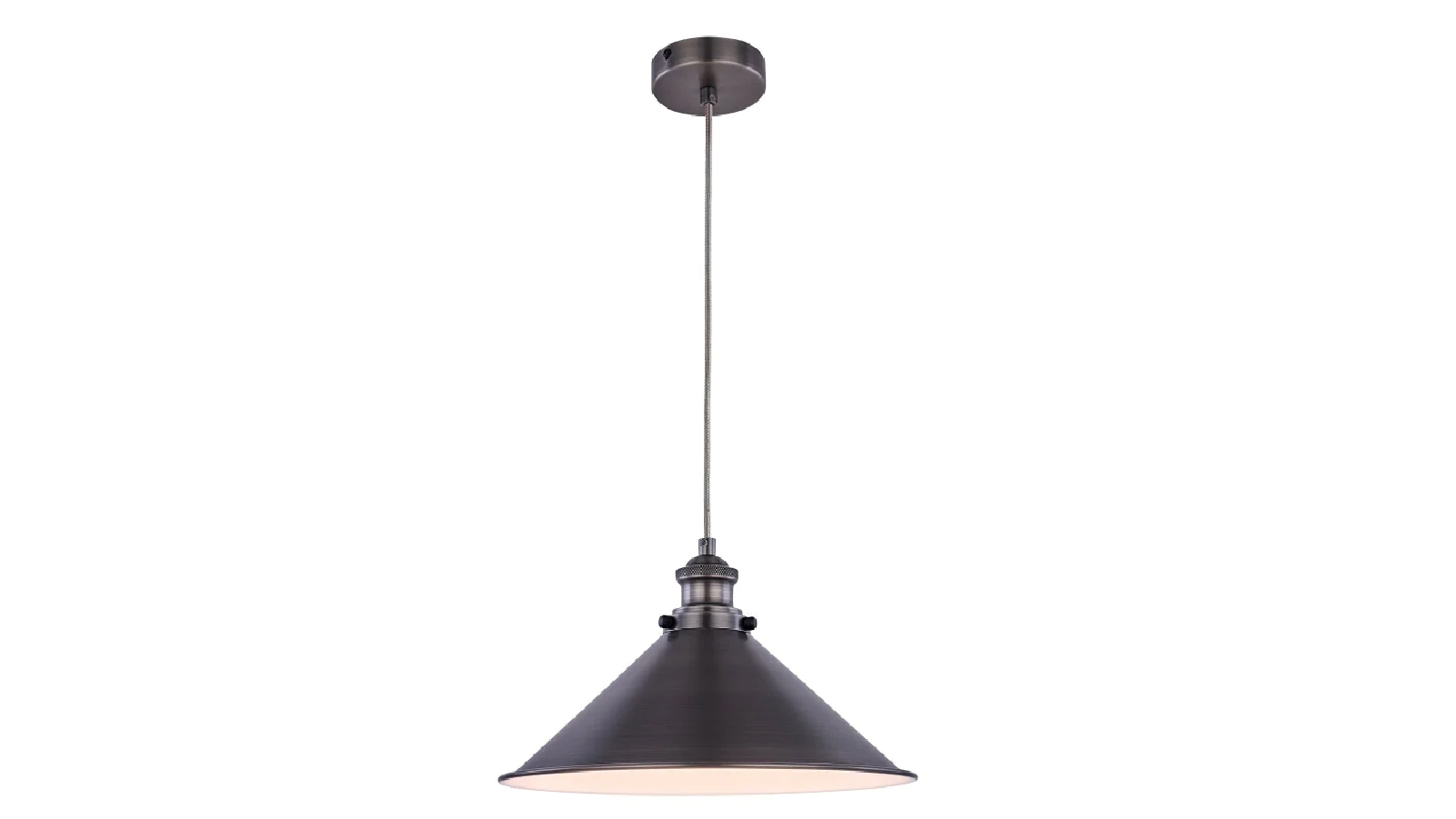 Luminea Ambrose 1-Light Modern Metal Shade Pendant Lamp Light - Pewter