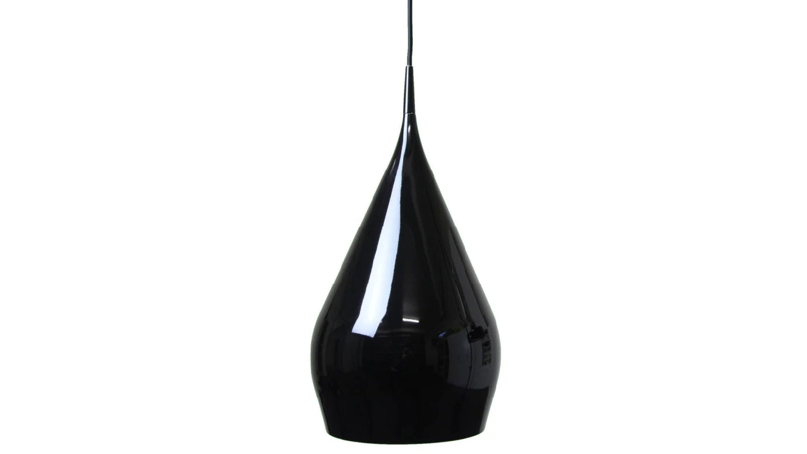 Sylvania Lighting Erissa Modern Classic Sleek Contour Wine Glass Metal Pendant Light Lamp - Glossy Black