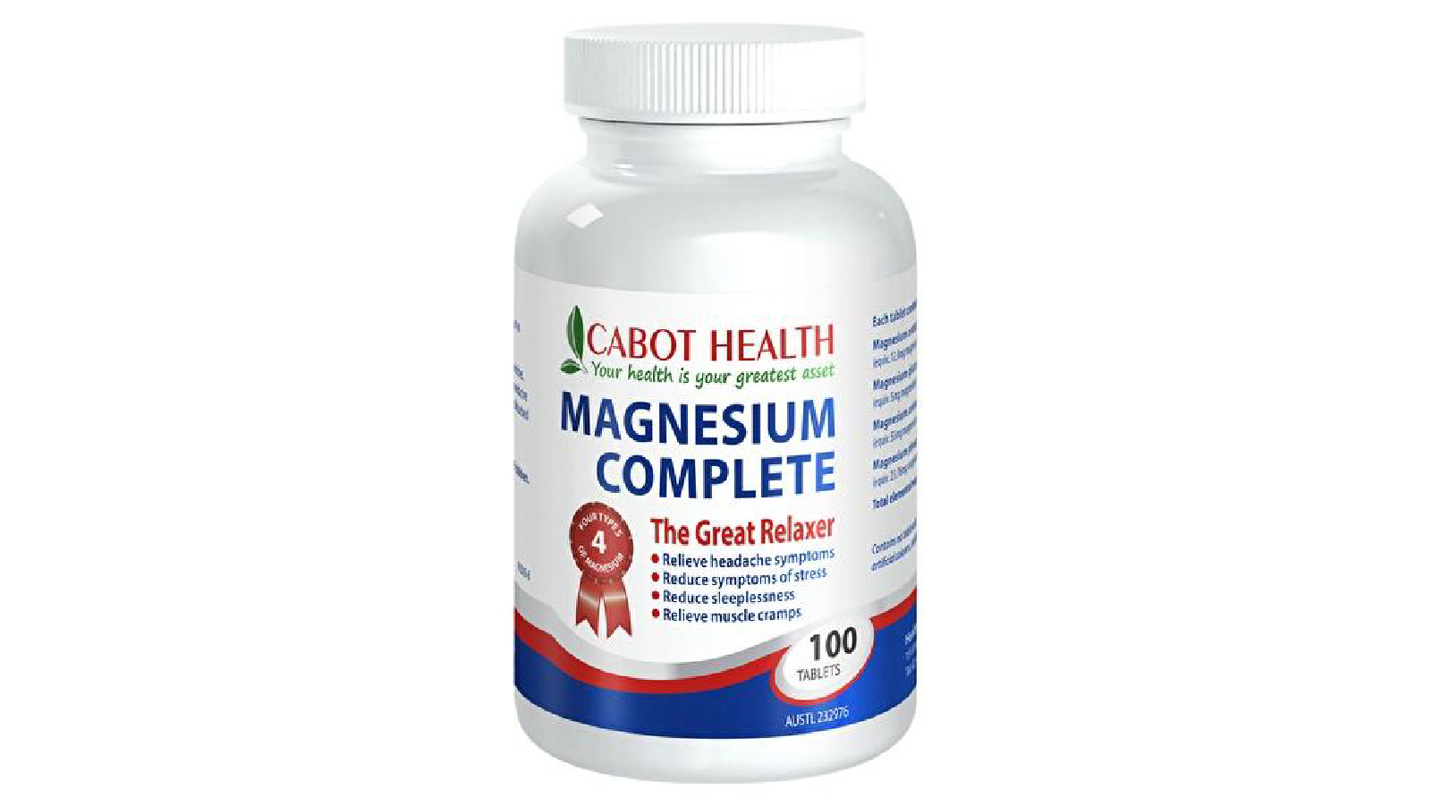 Cabot Health Magnesium Complete 100 Tablets Harvey Norman