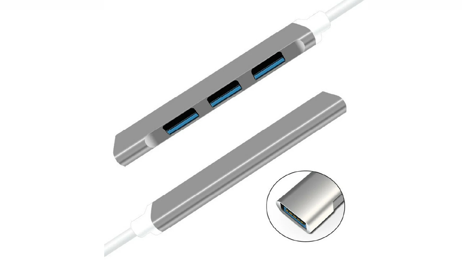 BatteryMate 4 Port USB C HUB 3.0 Type C Multi Splitter OTG Adapter for PC Laptop Mac and Android