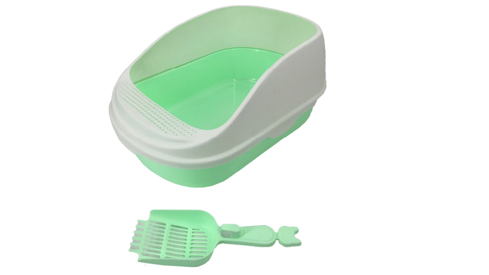 YES4PETS Large Portable Cat Toilet Litter Box Tray House with Scoop - Green