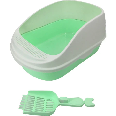 YES4PETS Large Portable Cat Toilet Litter Box Tray House with Scoop - Green