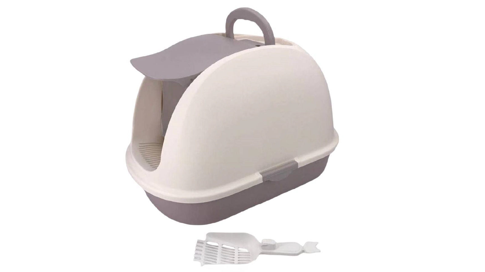 YES4PETS Extra Large Portable Hooded Cat Toilet Litter Box Tray House with Charcoal Filter and Scoop - White