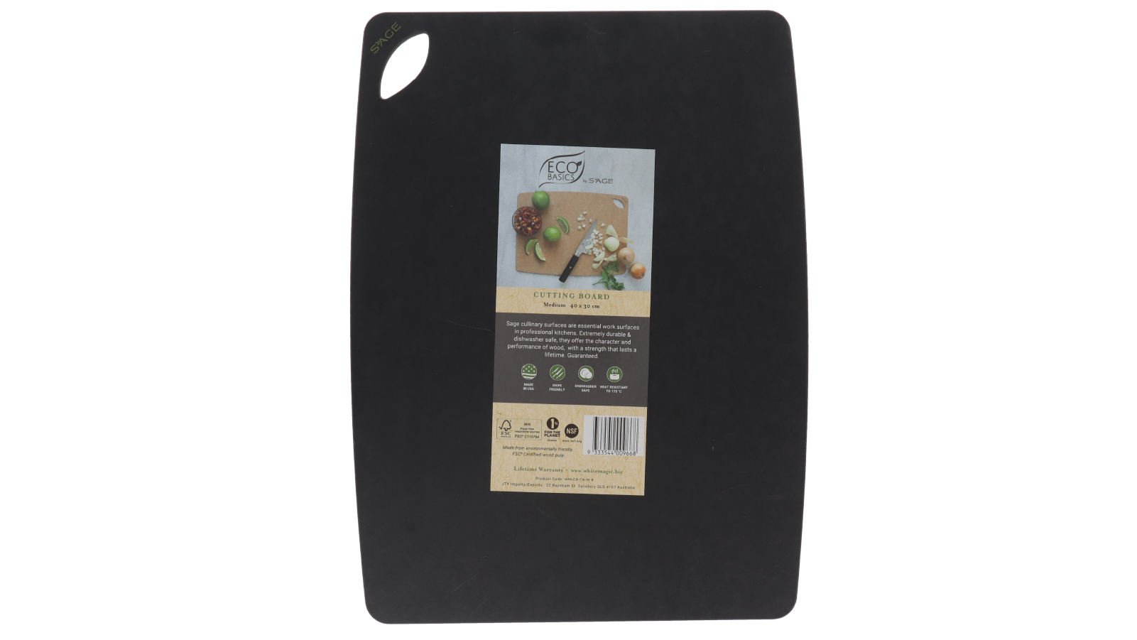 Eco Basics Medium Cutting Board - Black