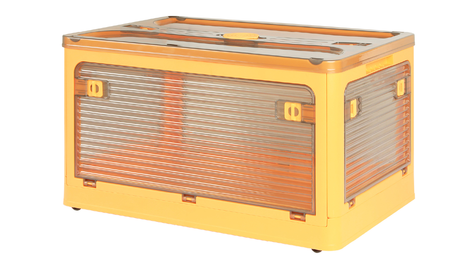 UB International Storage Box Stackable Clothes Container Closet Organizer 5 Side Open Wheels - Yellow
